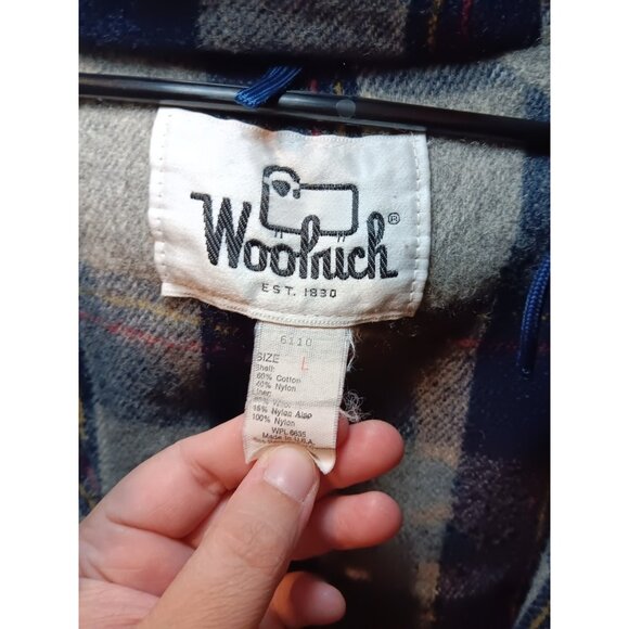 VTG Woolrich Wool Lined Zip Parka Jacket Adult Large Blue Talon Zipper Mountain - Picture 3 of 5